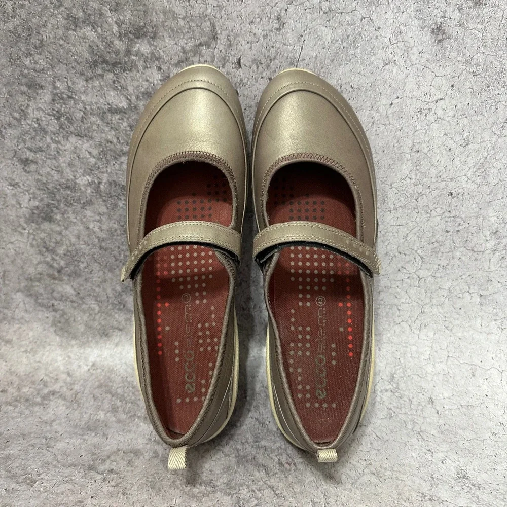 ECCO Biom Life RXP Sport Mary Jane Women 9-9.5 Taupe Leather Comfort